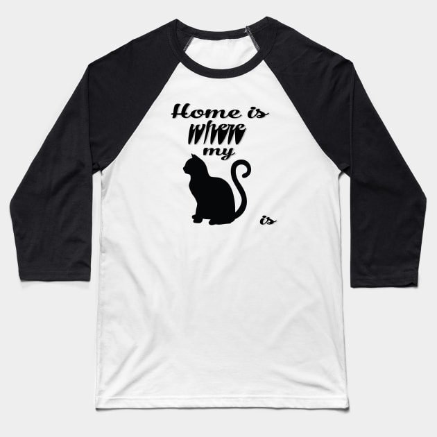 Cat Baseball T-Shirt by KazSells